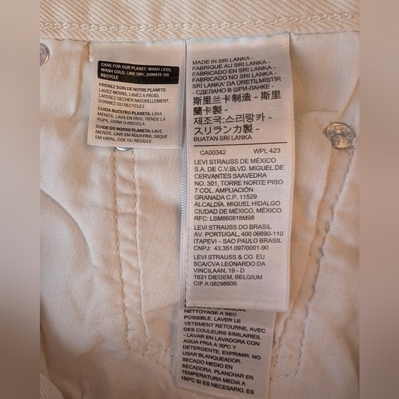 Levis 501 Original Butterfly High Rise Straight Leg Jeans Off White W27 L28 - Picture 12 of 14